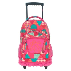TOTTO Material Escolar*- Mochila escolar con ruedas Renglones - Rosa