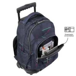 TOTTO Material Escolar*- Mochila escolar con ruedas fractal Renglones