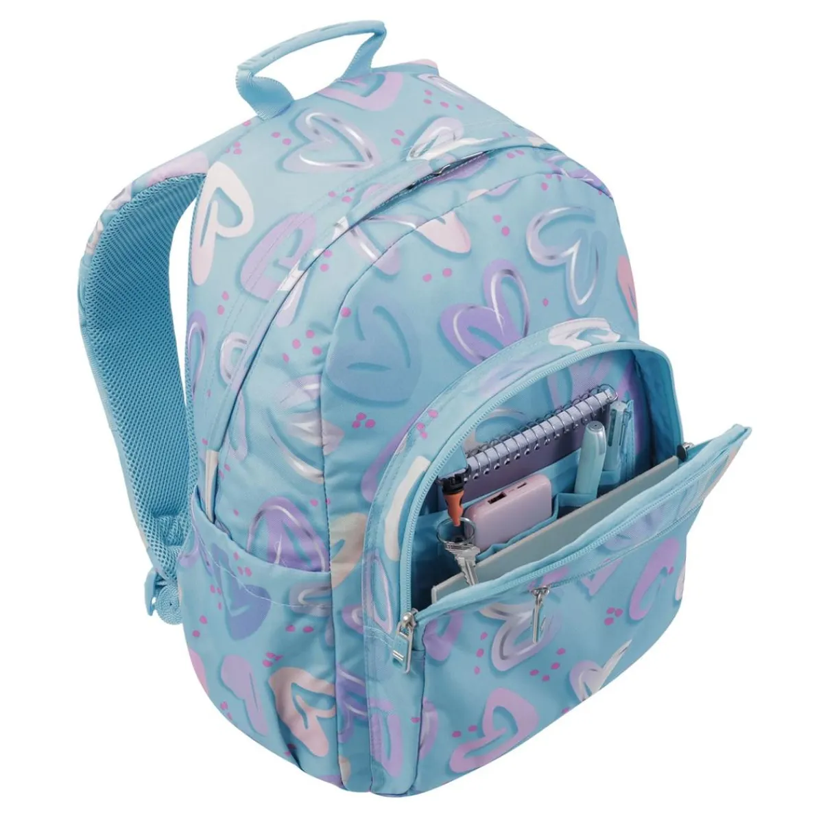 TOTTO Material Escolar*- Mochila escolar corazones pintados Acuarela