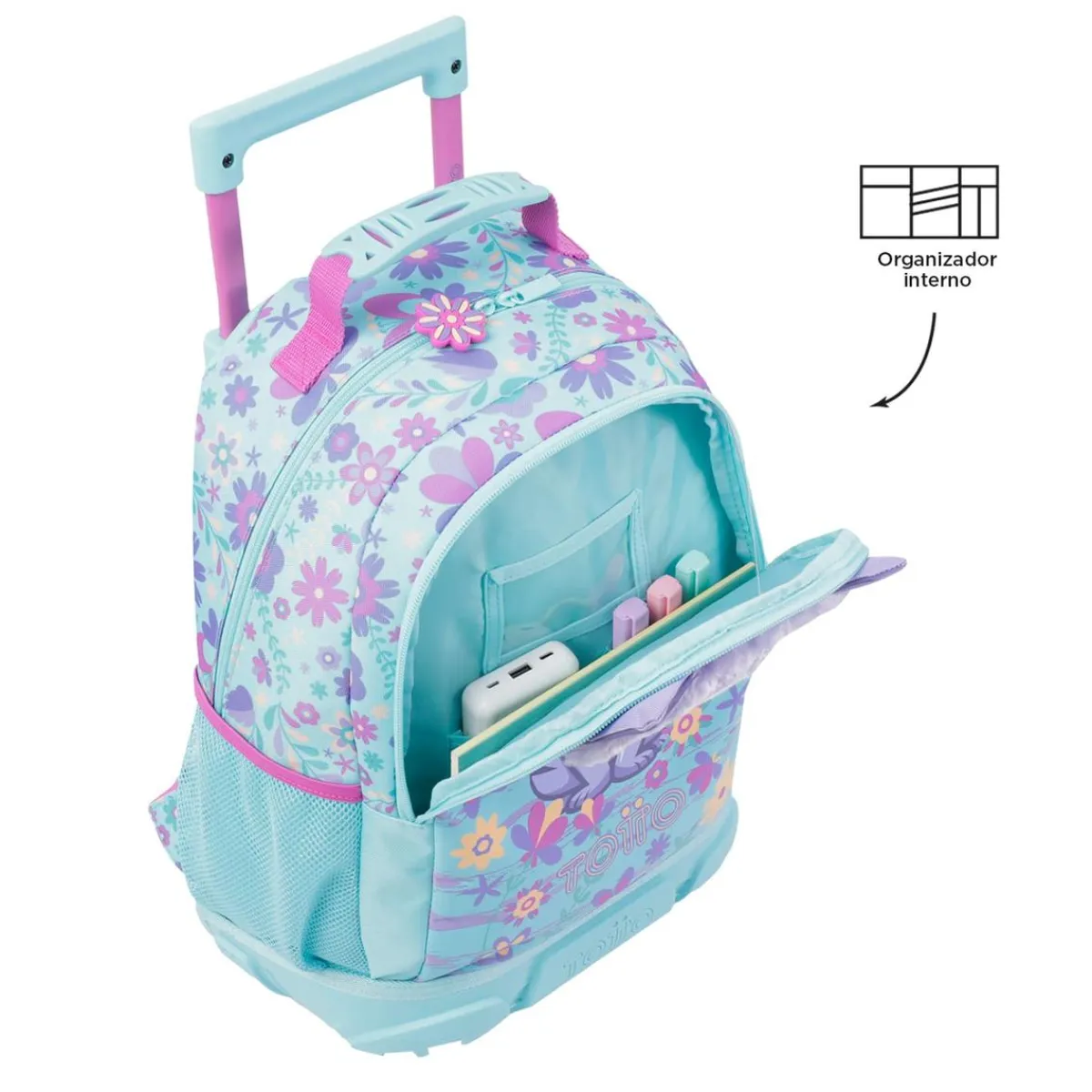 TOTTO Material Escolar*- Mochila escolar con ruedas mediana Tropyglam