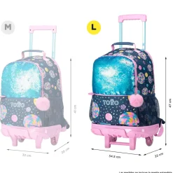 TOTTO Material Escolar*- Mochila escolar con ruedas grande Sweet Candy