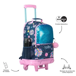 TOTTO Material Escolar*- Mochila escolar con ruedas grande Sweet Candy