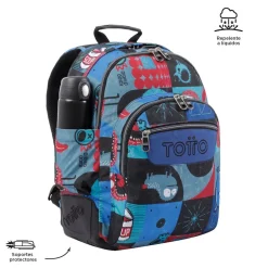 TOTTO Material Escolar*- Mochila escolar cyber monstruos Crayoles