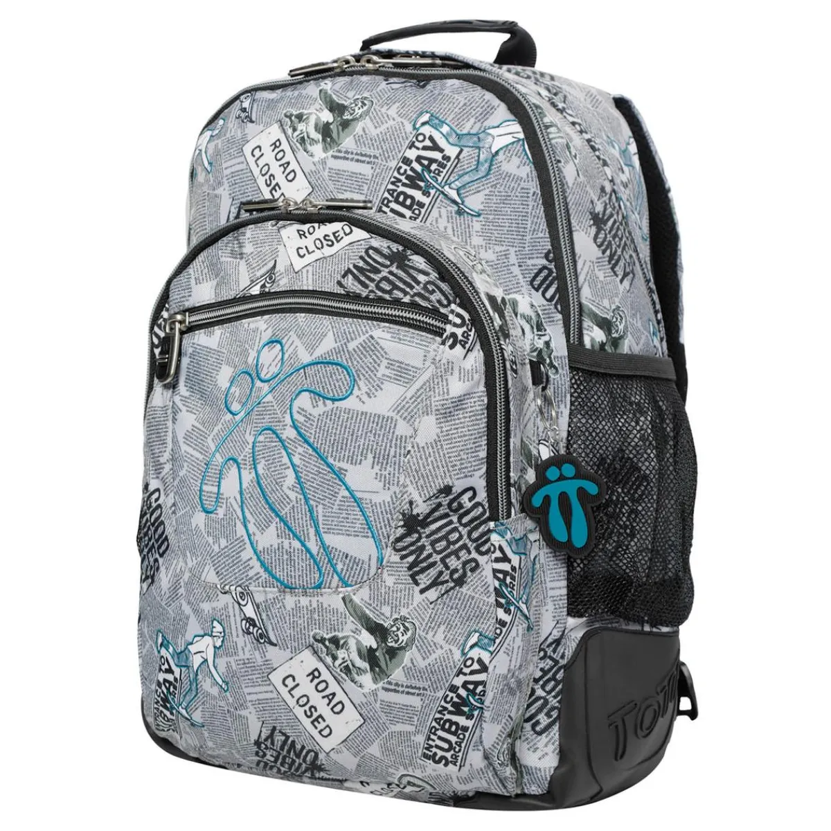 TOTTO Material Escolar*- Mochila escolar Ecole estampado Newspaper