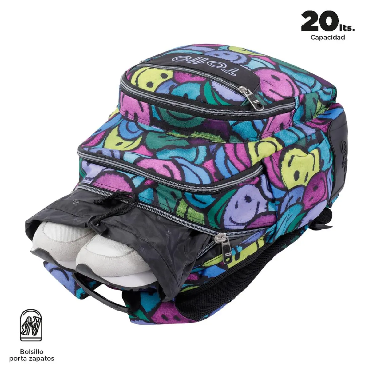 TOTTO Material Escolar*- Mochila escolar emojis Crayoles