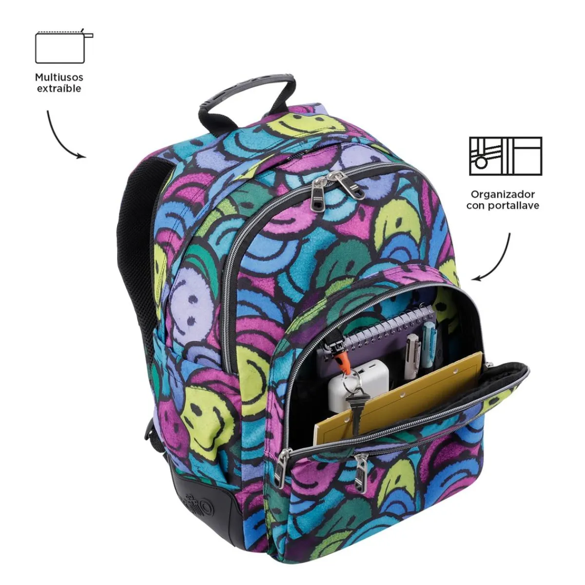 TOTTO Material Escolar*- Mochila escolar emojis Crayoles