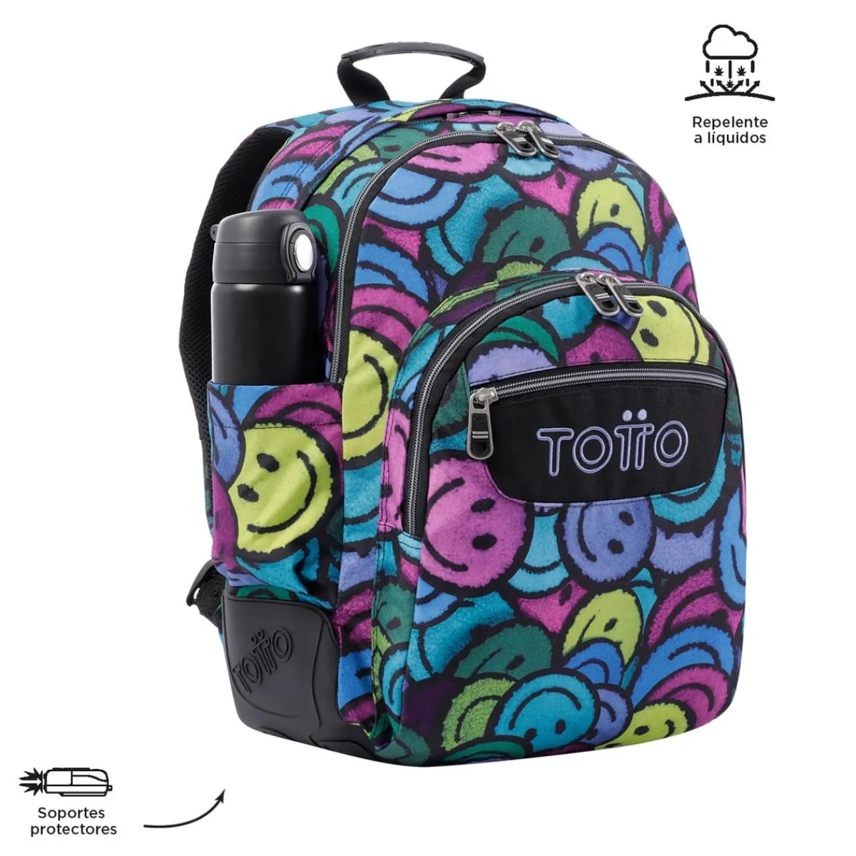 TOTTO Material Escolar*- Mochila escolar emojis Crayoles
