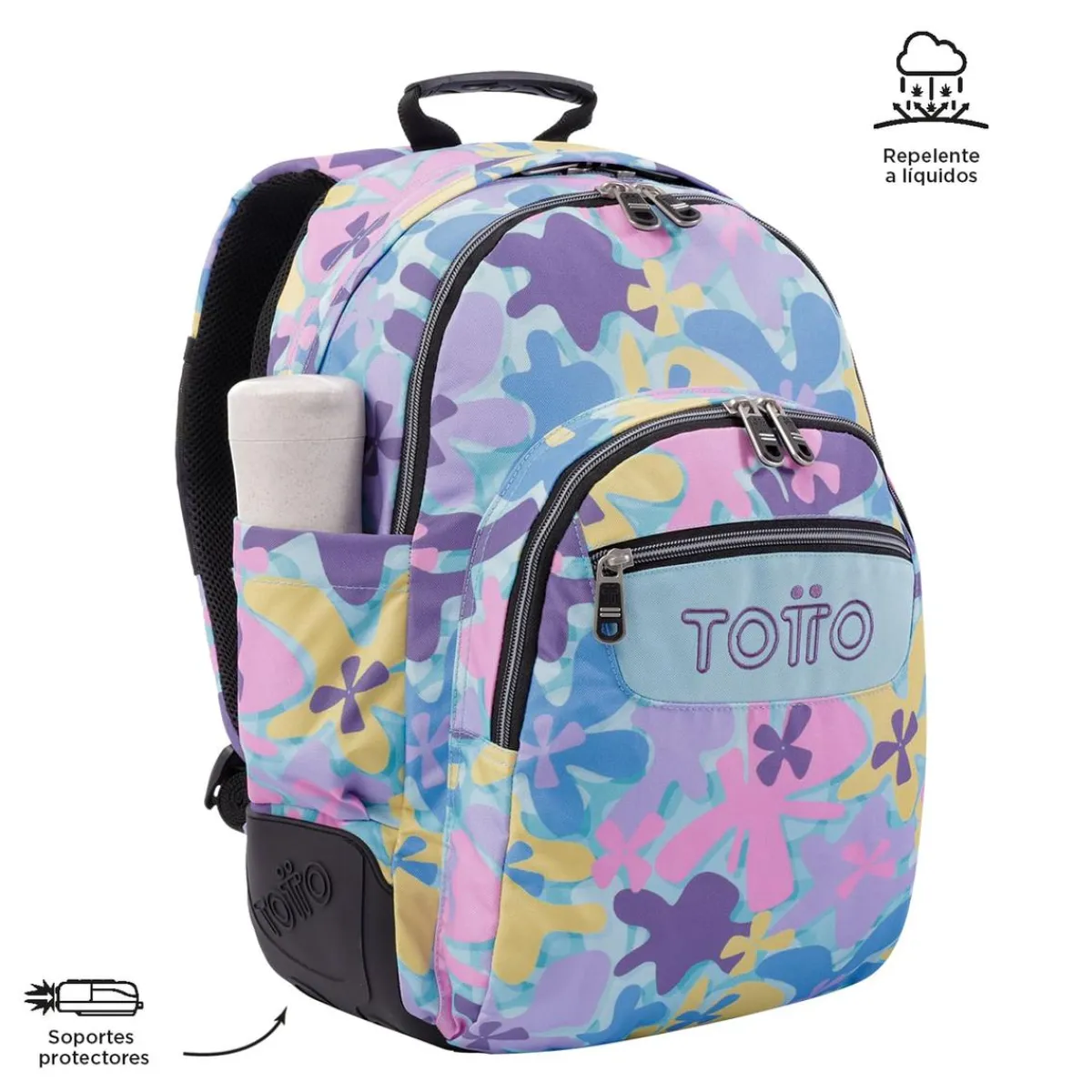 TOTTO Material Escolar*- Mochila escolar flores hawaianas Crayoles