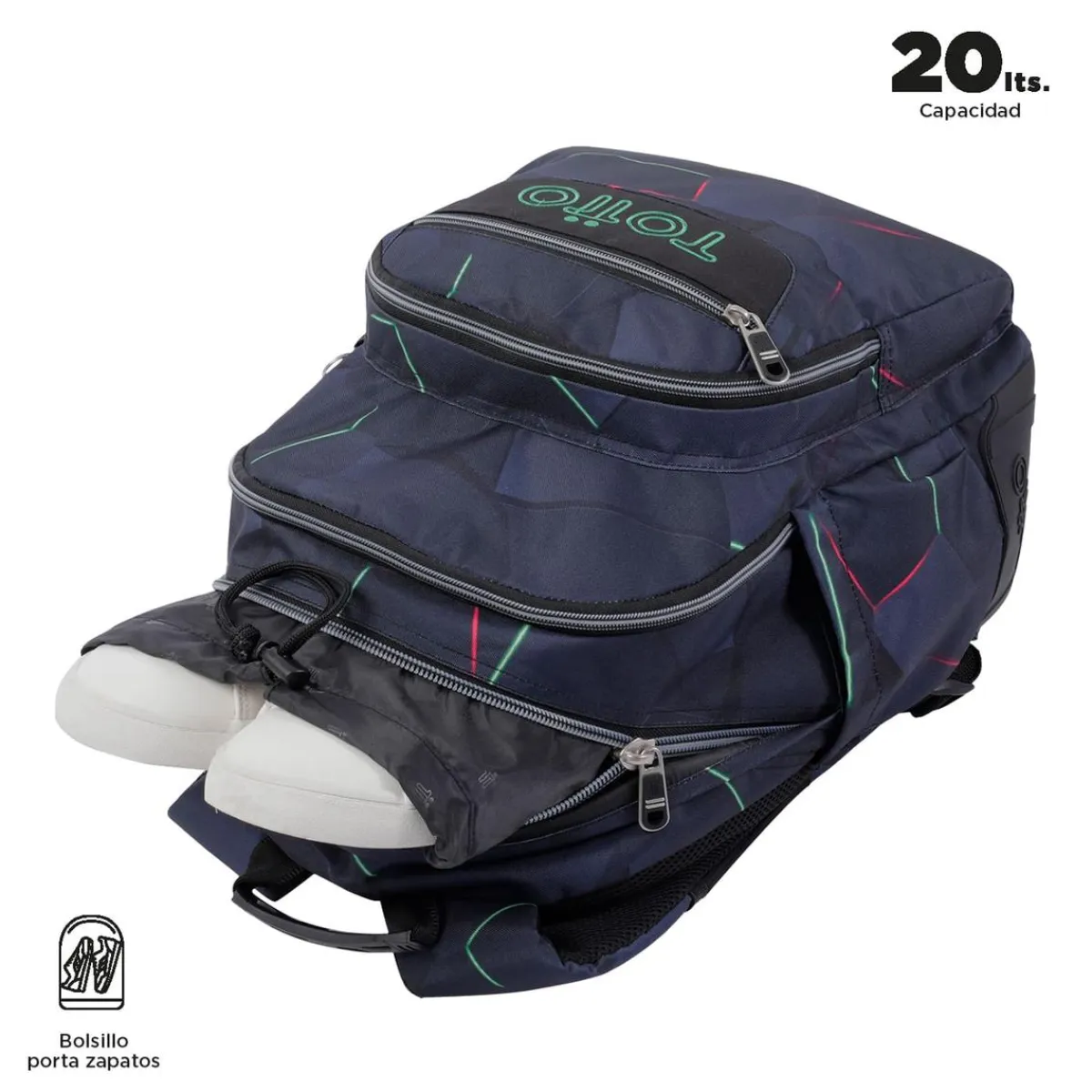 TOTTO Material Escolar*- Mochila escolar fractal Crayoles