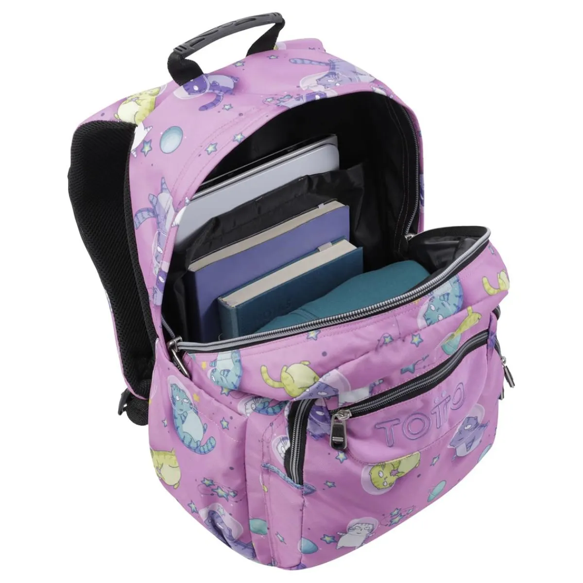 TOTTO Material Escolar*- Mochila escolar gatos astronautas Acuarela