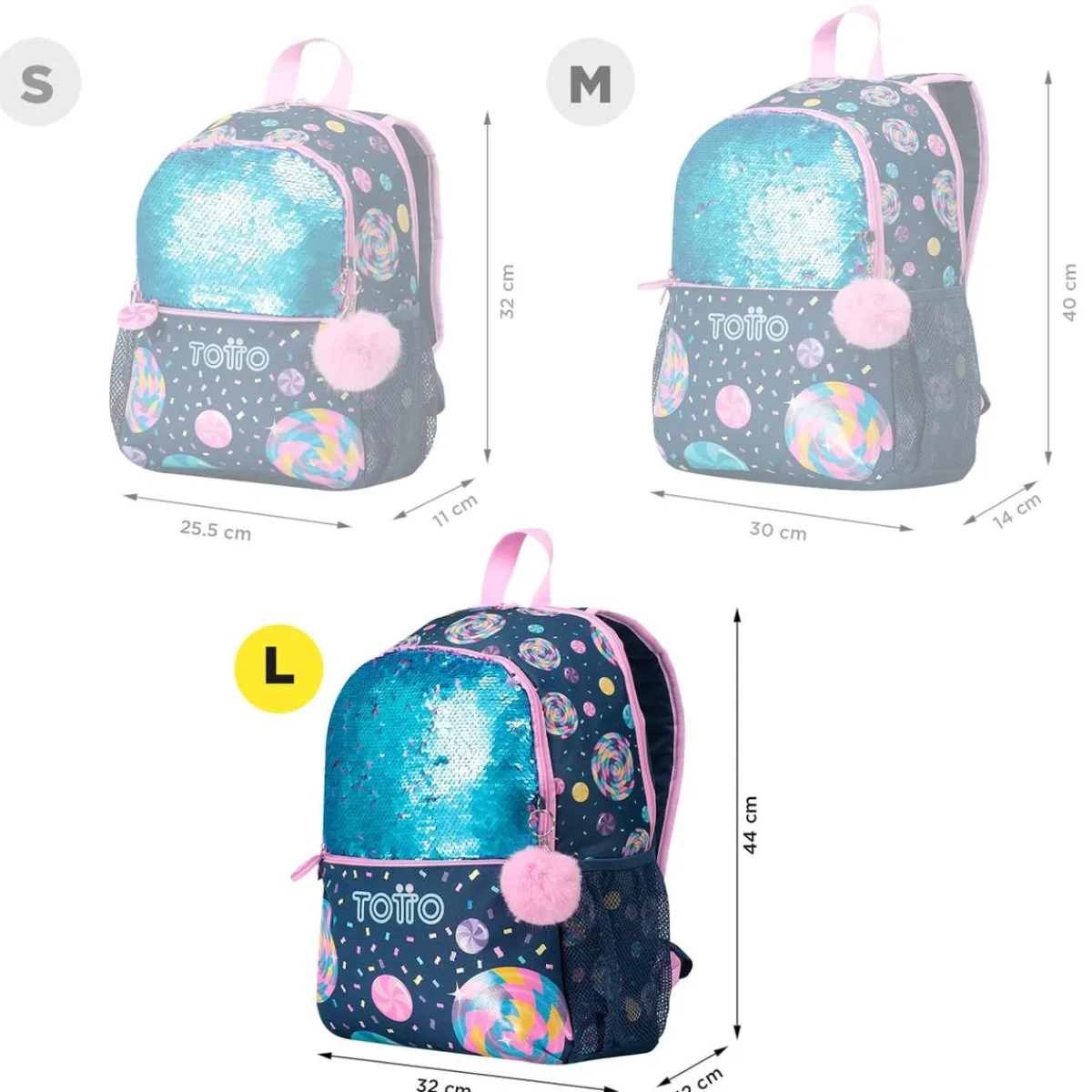 TOTTO Material Escolar*- Mochila escolar grande Sweet Candy