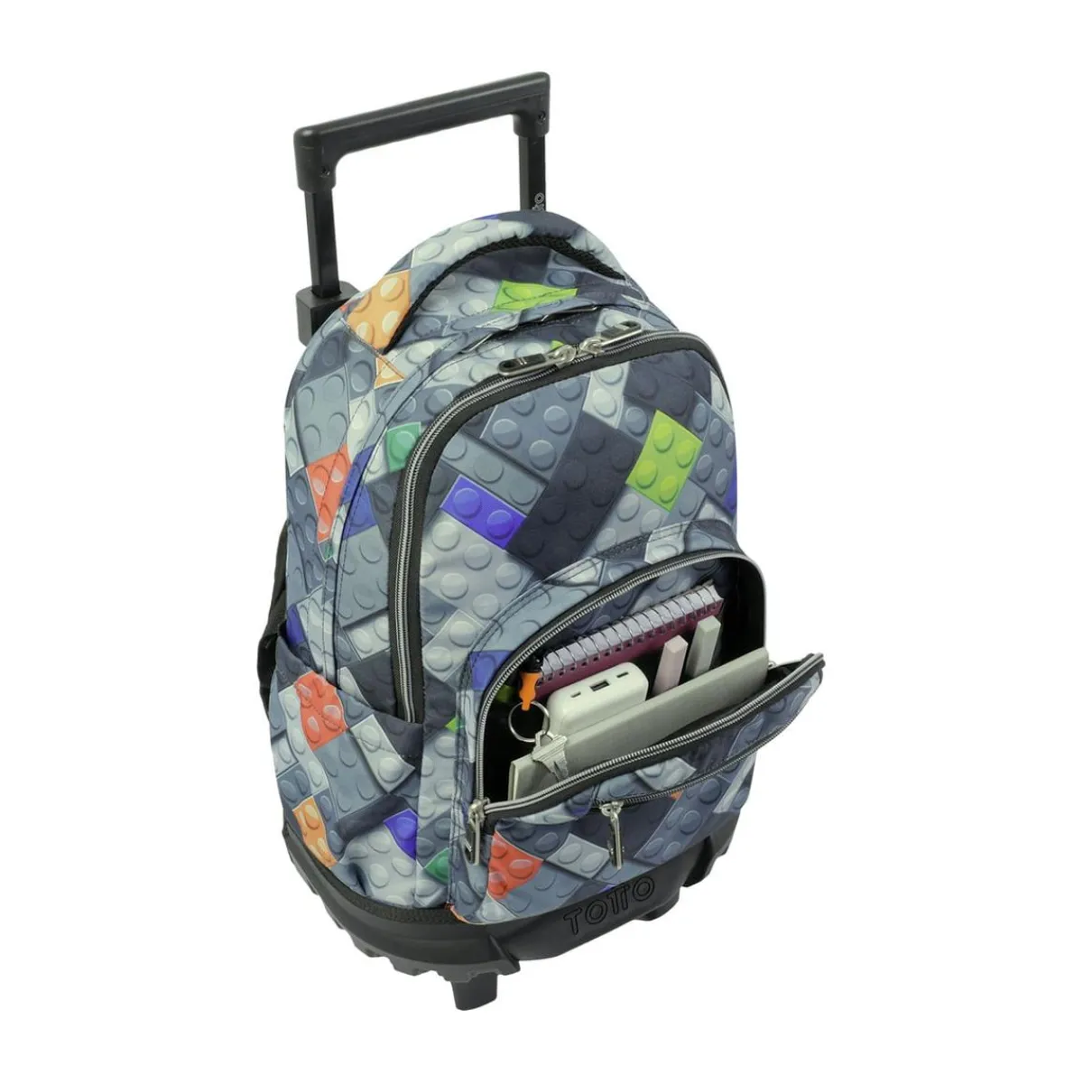 TOTTO Material Escolar*- Mochila escolar pequeña ruedas bloques Resma