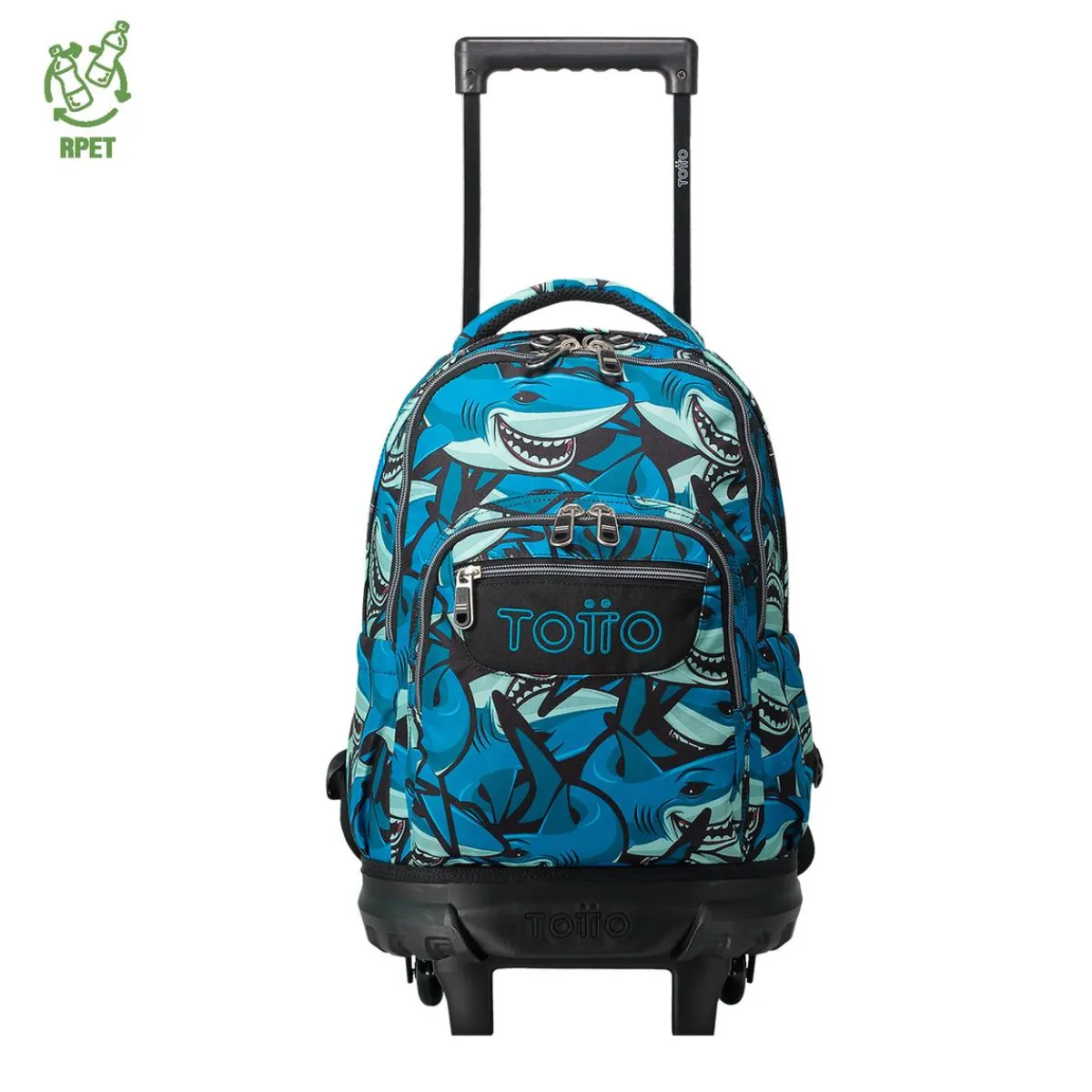 TOTTO Material Escolar*- Mochila escolar pequeña ruedas tiburones Resma
