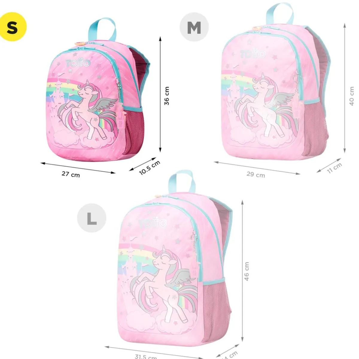 TOTTO Material Escolar*- Mochila escolar pequeña Fantasy