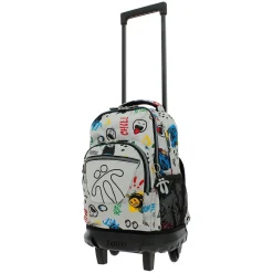 TOTTO Material Escolar*- Mochila escolar pequeña con ruedas Resma - Emojis