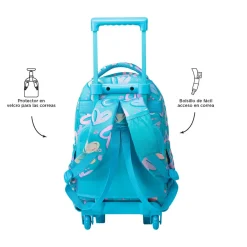 TOTTO Material Escolar*- Mochila escolar pequeña ruedas corazones pintados Resma