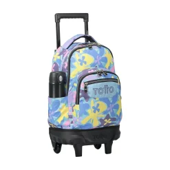 TOTTO Material Escolar*- Mochila escolar pequeña ruedas flores hawaianas Resma