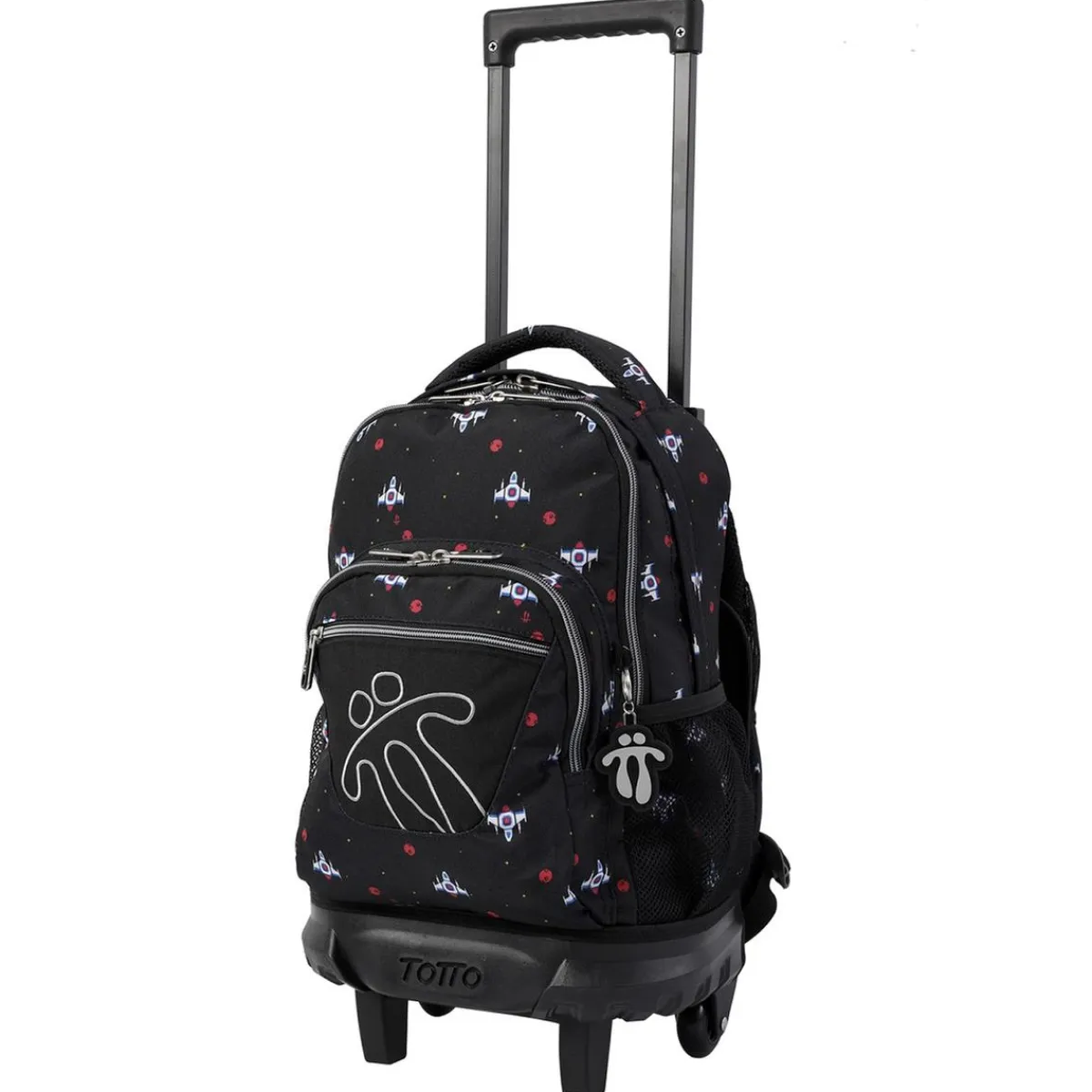 TOTTO Material Escolar*- Mochila escolar pequeña con ruedas Resma - Naves espaciales