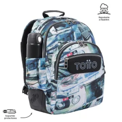 TOTTO Material Escolar*- Mochila escolar postales y casetes Crayoles