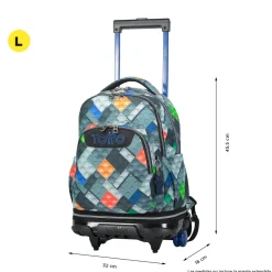 TOTTO Material Escolar*- Mochila escolar ruedas desmontable bloques Tiza
