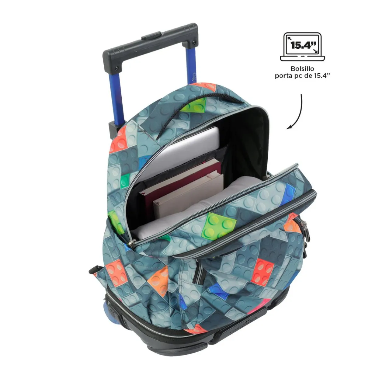 TOTTO Material Escolar*- Mochila escolar ruedas desmontable bloques Tiza