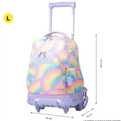 TOTTO Material Escolar*- Mochila escolar ruedas desmontable arcoíris Tiza