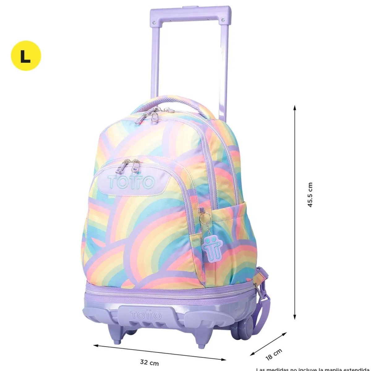 TOTTO Material Escolar*- Mochila escolar ruedas desmontable arcoíris Tiza