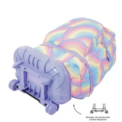 TOTTO Material Escolar*- Mochila escolar ruedas desmontable arcoíris Tiza