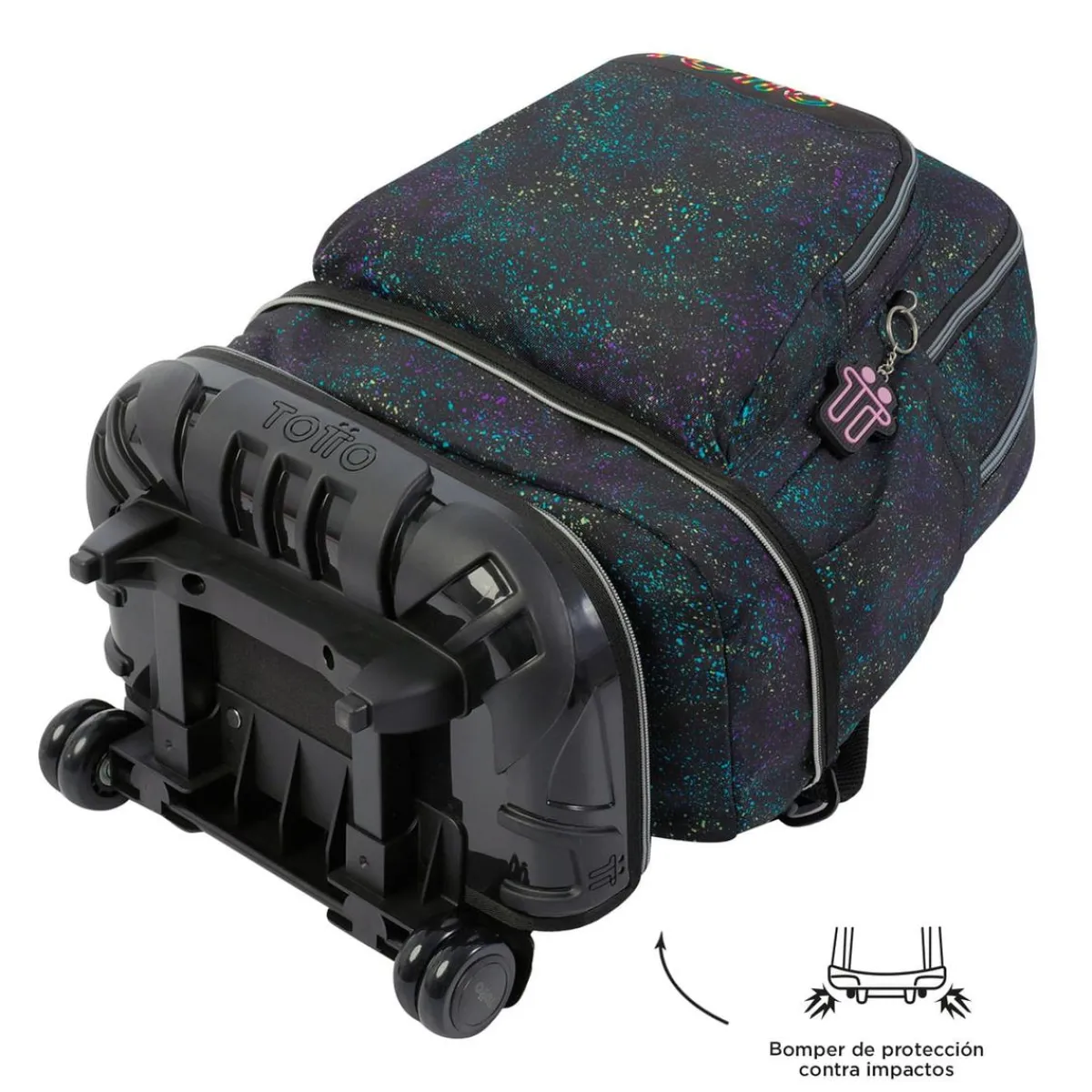 TOTTO Material Escolar*- Mochila escolar ruedas desmontable salpicado color Tiza