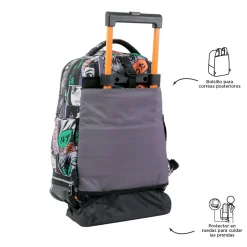 TOTTO Material Escolar*- Mochila escolar ruedas desmontable manga Tiza