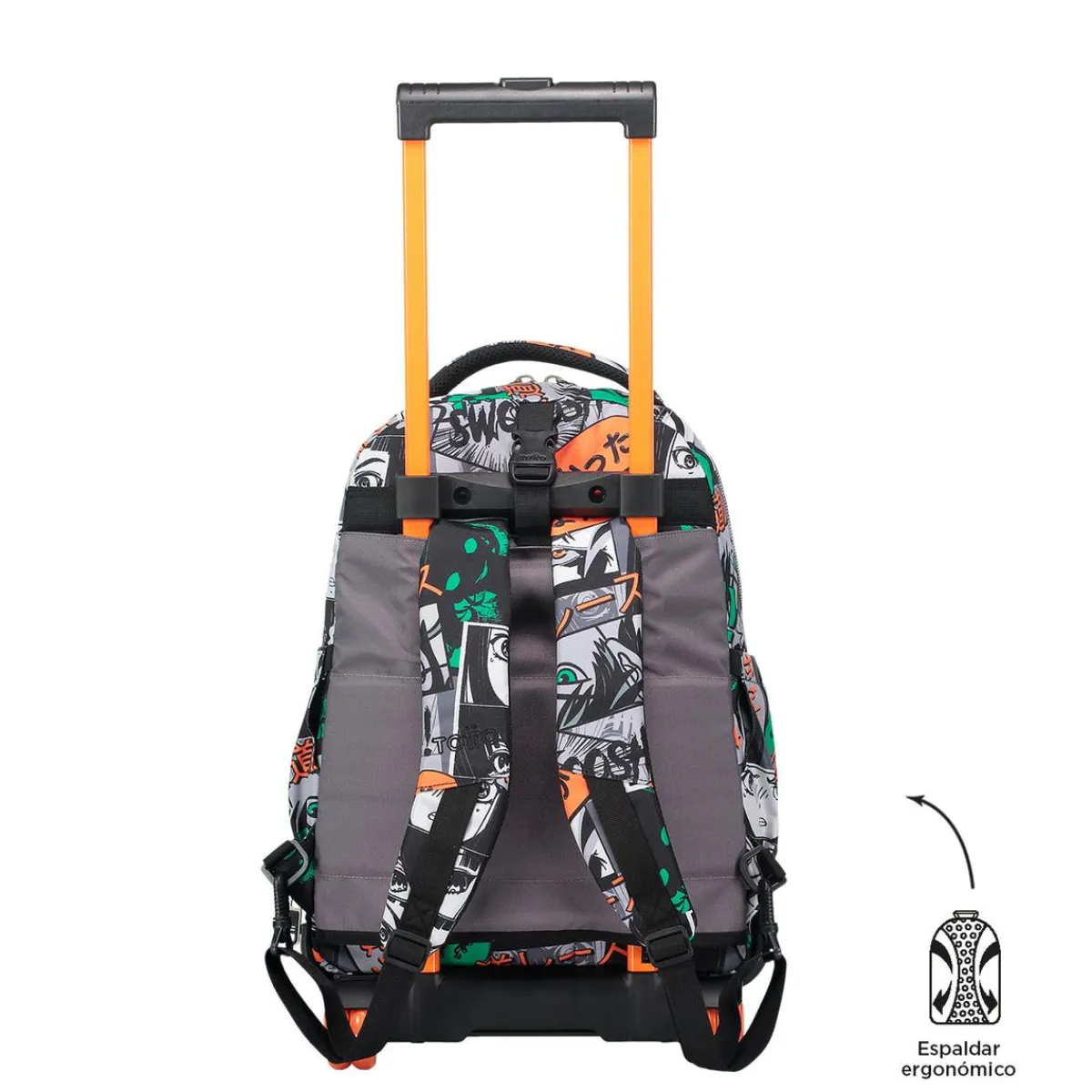 TOTTO Material Escolar*- Mochila escolar ruedas desmontable manga Tiza