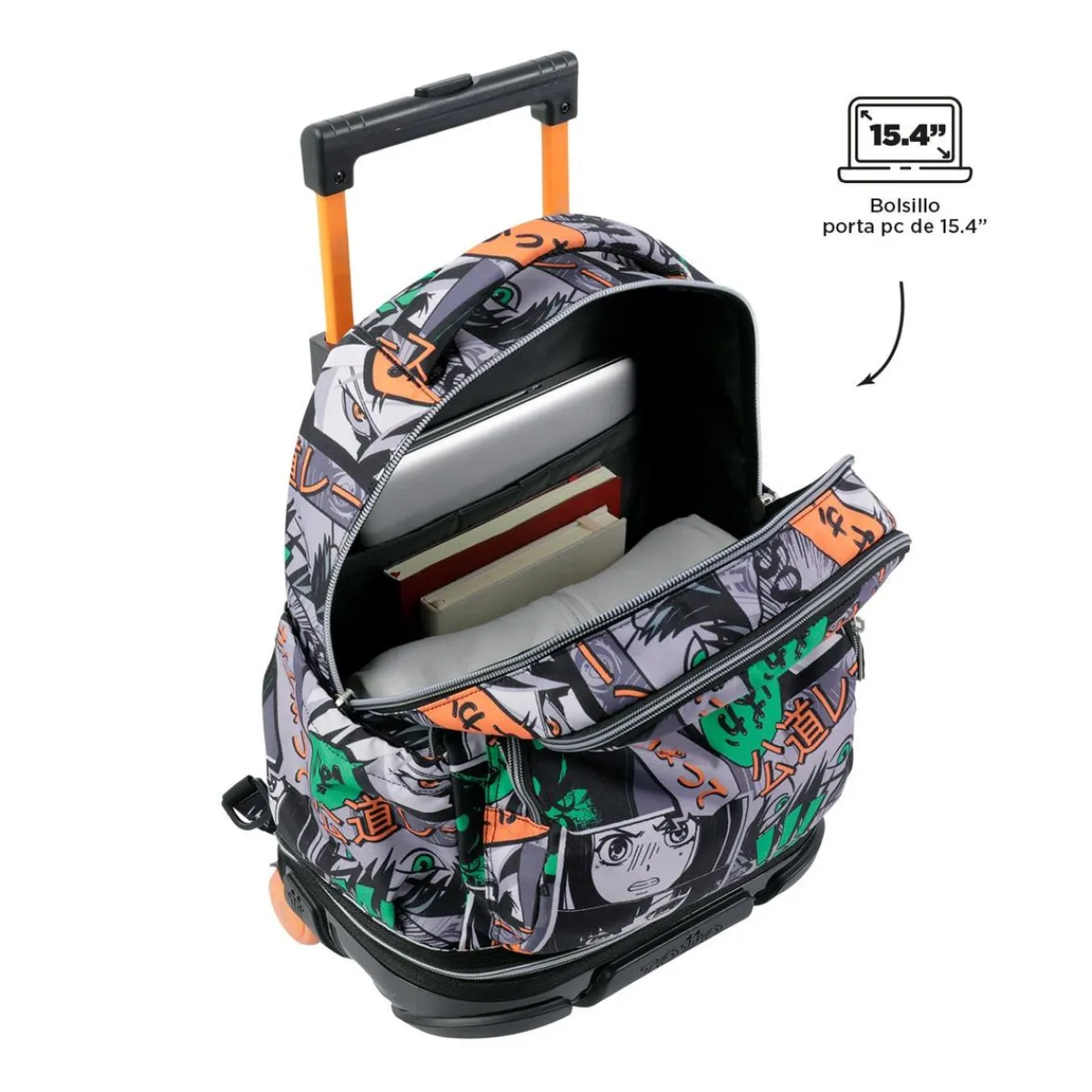 TOTTO Material Escolar*- Mochila escolar ruedas desmontable manga Tiza