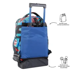 TOTTO Material Escolar*- Mochila escolar ruedas desmontable cyber monstruos Tiza
