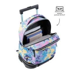 TOTTO Material Escolar*- Mochila escolar ruedas desmontable flores hawaianas Tiza