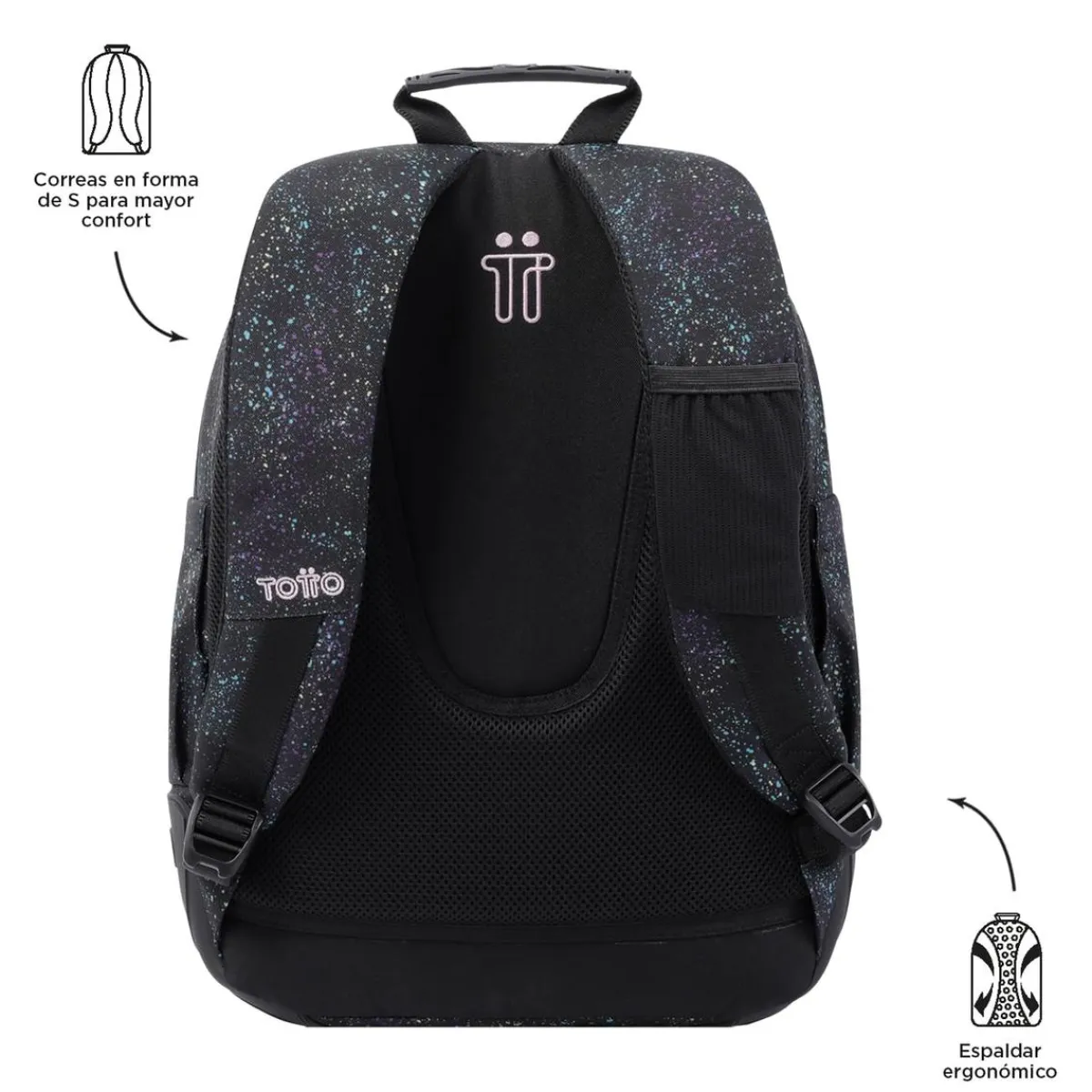 TOTTO Material Escolar*- Mochila escolar salpicado color Crayoles