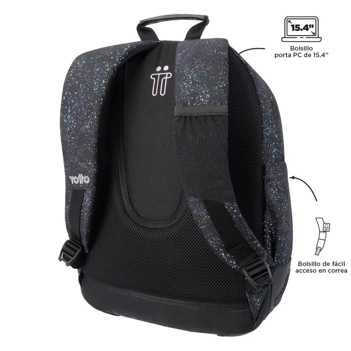 TOTTO Material Escolar*- Mochila escolar salpicado color Crayoles