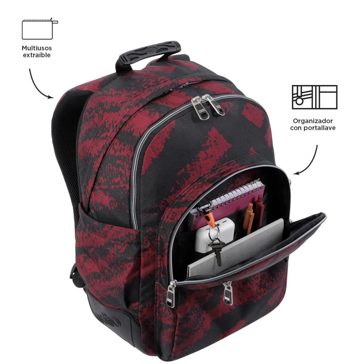 TOTTO Material Escolar*- Mochila escolar tiza roja Crayoles