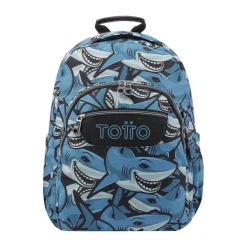 TOTTO Material Escolar*- Mochila escolar tiburones Acuarela