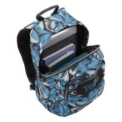 TOTTO Material Escolar*- Mochila escolar tiburones Acuarela