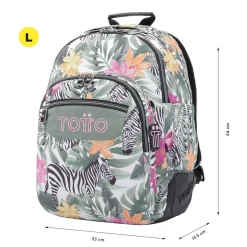 TOTTO Material Escolar*- Mochila escolar tropical cebras Crayoles