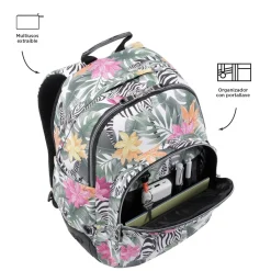 TOTTO Material Escolar*- Mochila escolar tropical cebras Crayoles