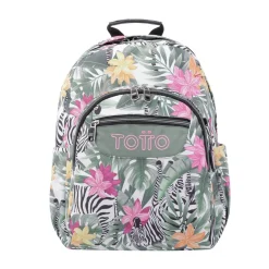 TOTTO Material Escolar*- Mochila escolar tropical cebras Acuarela