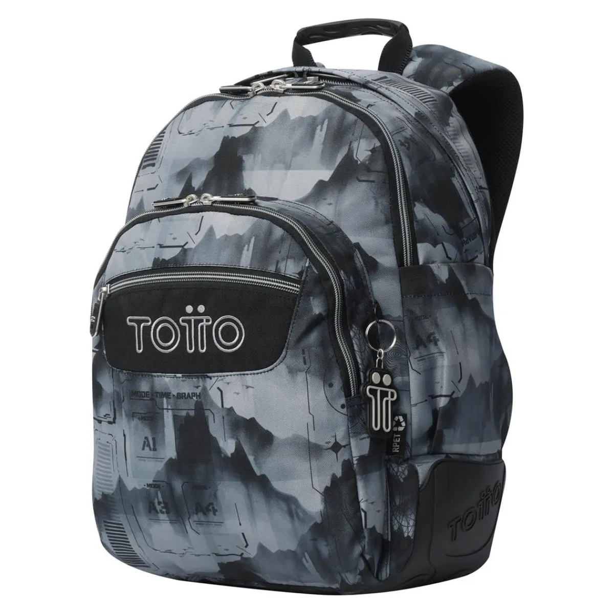 TOTTO Material Escolar*- Mochila Rayol Digital Hill