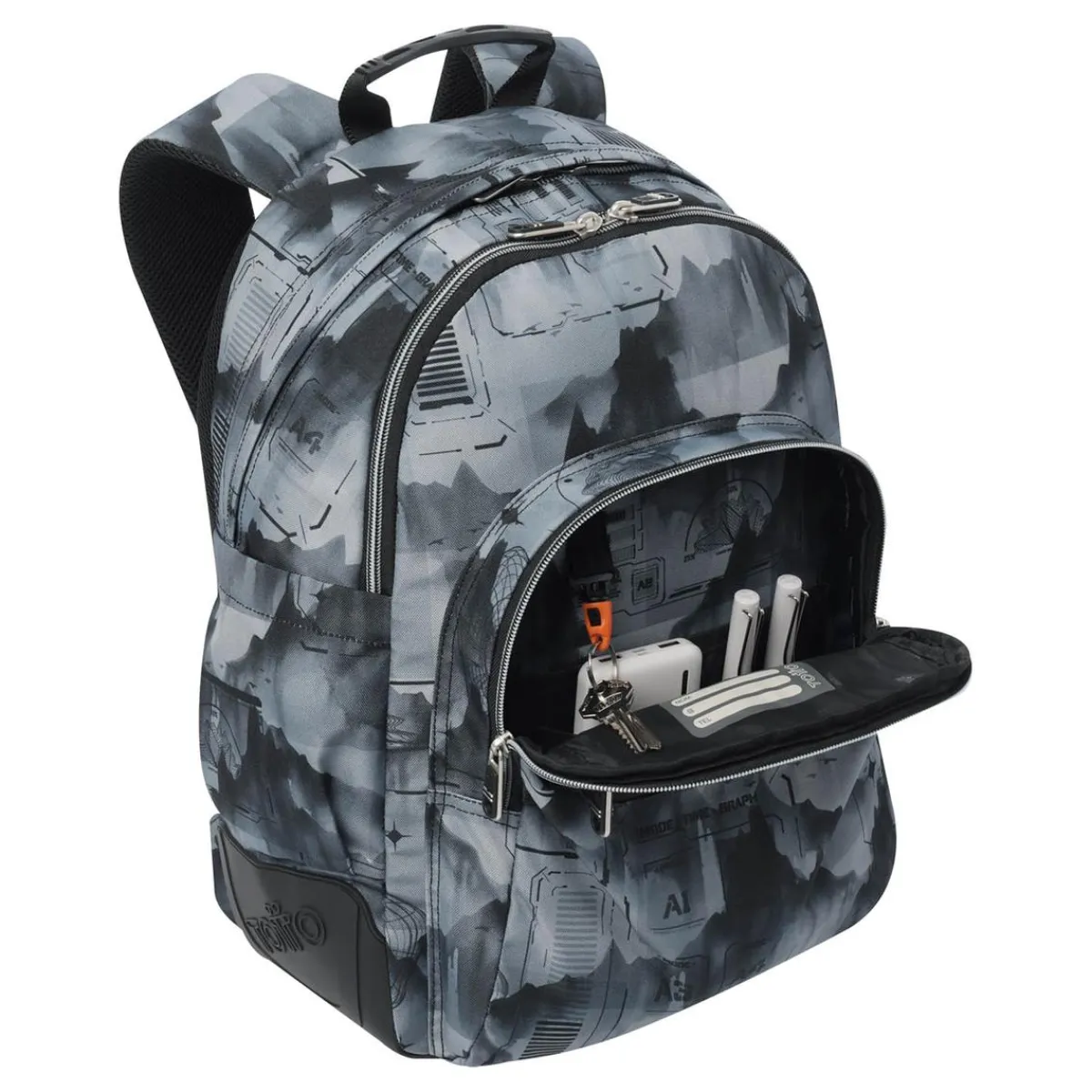TOTTO Material Escolar*- Mochila Rayol Digital Hill