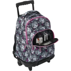 TOTTO Material Escolar*- Mochila Renglones con ruedas Kitten Rose