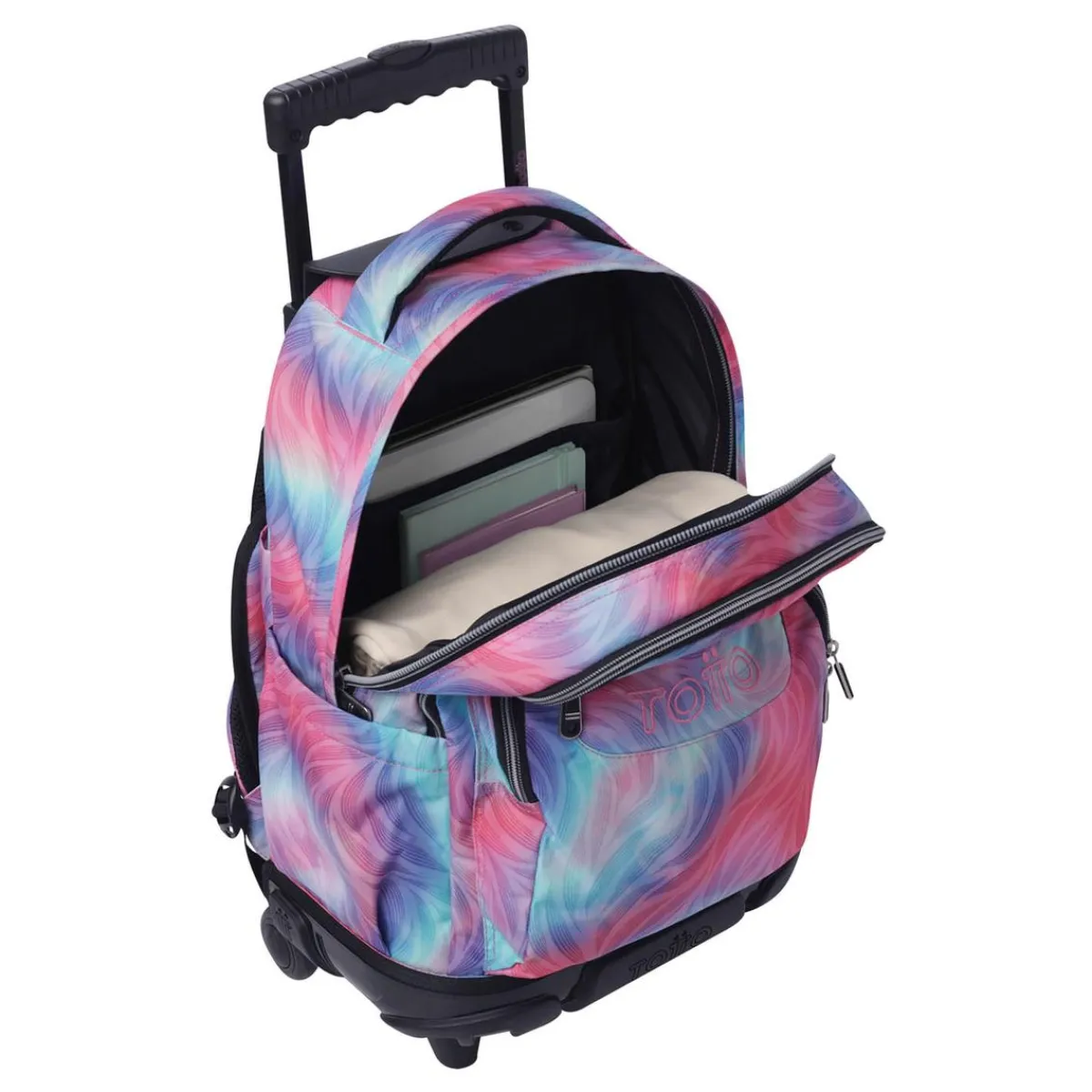 TOTTO Material Escolar*- Mochila Renglones con ruedas Glitter Fritz