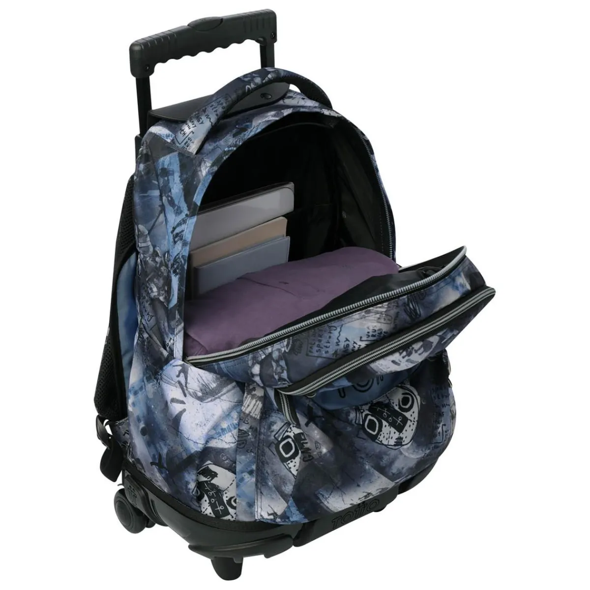 TOTTO Material Escolar*- Mochila Renglones con ruedas Film