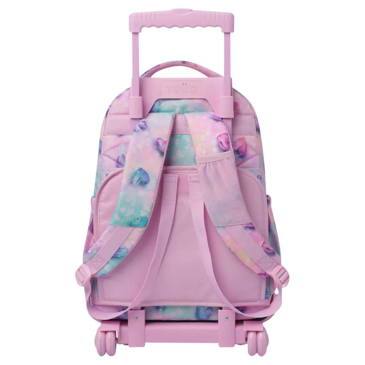 TOTTO Material Escolar*- Mochila Renglones con ruedas Glitter Shiny Heart