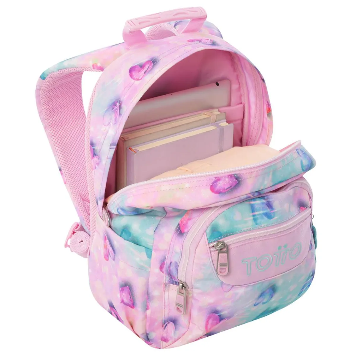 TOTTO Material Escolar*- Mochila Tempera Glitter Shiny Heart