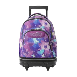 TOTTO Material Escolar*- Mochila Tiza con ruedas Glitter Star Butterfly